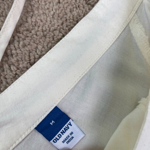 Old Navy Dress Womens M Ivory Embroidered Tiered Swing Pockets Boho Beach NWT - Picture 5 of 10